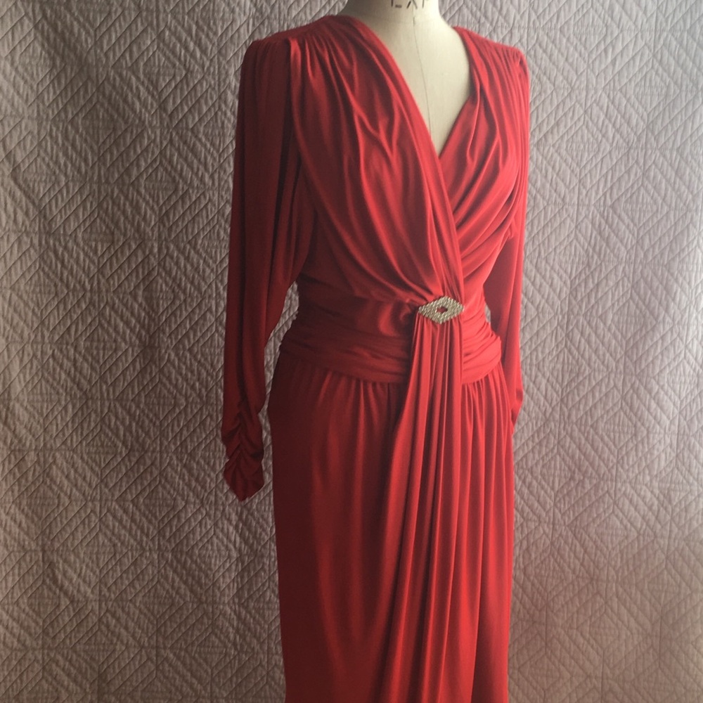 Vintage special occasion red knit dress